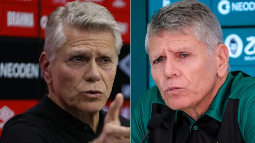 Paulo Autuori em dois momentos: no Athletico e no Coritiba